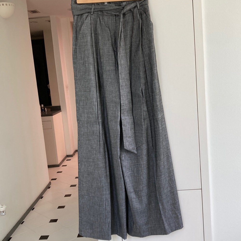 Milly grey high waisted pants wide leg - size 6